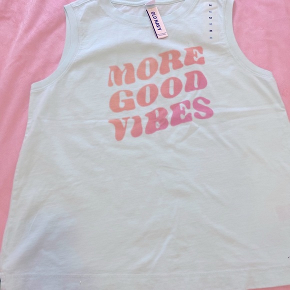 💙OLD NAVY 💙sleeveless shirt . Size medium. Light aqua logo tee. - Picture 3 of 4